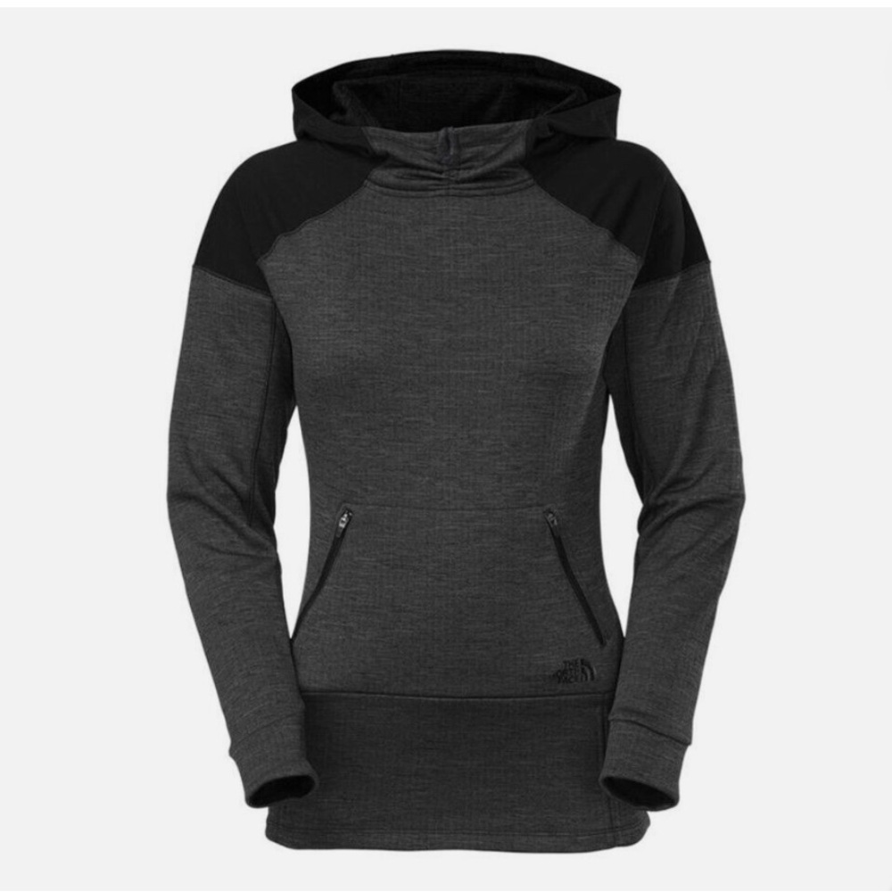 The North Face Womens DYNAMIX HOODIE Black Gray Pullover Sz Medium